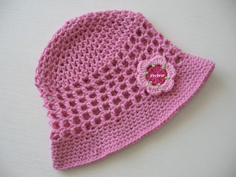 Klobouček děti růžová holčička holčičí bavlna klobouk léto klobouček vzdušný lehoučký léto letní letní miminko 