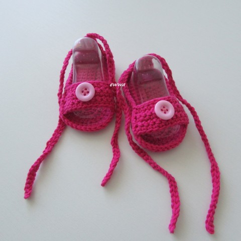 Sandálky děti růžová holčička holčičí letní miminko léto háčkované holka vzdušné botičky handmade lehoučké capáčky sandálky 