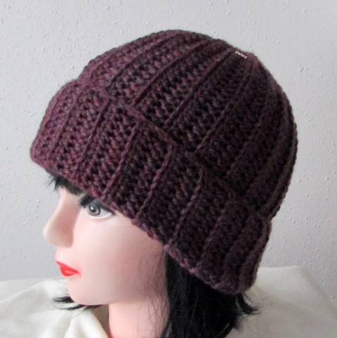 Čepice unisex zima velká růžová čepice háčkovaná šedá pružná zimní akryl unisex hřejivá crochet debilka 