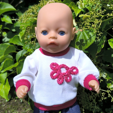 SVETR PRO PANENKU BABY BORN 36 cm panenka šaty miminko souprava miminka panenky tričko šatičky obleček baby born 43 cm 