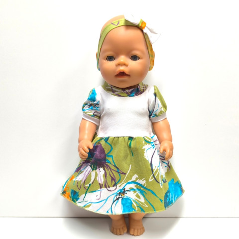 ŠATIČKY PRO PANENKU 40 až 43 cm panenka šaty miminko souprava miminka panenky tričko šatičky obleček baby born 43 cm 