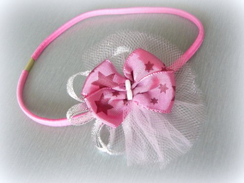 Růžová čelenka. růžová holčička dívčí ozdoba čelenka pro holčičku vlasová ozdůbka 