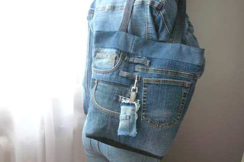 Džínová kabelka-taška. kabelka taška riflová boro styl 