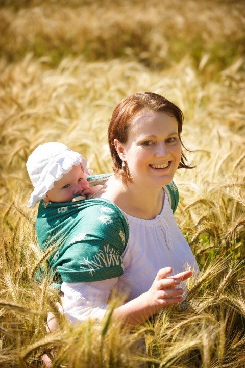 Šátek na nošení dětí Kaštany - 4,5m děti miminko miminka šátek šátky nosítka nošení nosítko nosici 