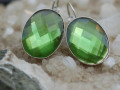 Náušnice Zelené broušené