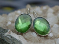 Náušnice Zelené broušené