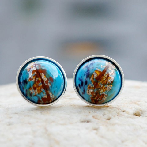 Tyrkysové se zlatem 10 mm klapky 