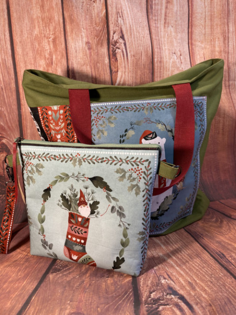 Vánoční nákupka kabelka originální dárek taška květina vánoční zimní 