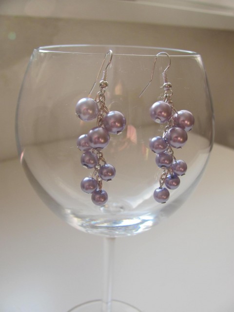 Náušnice hrozny fialkové šperk náušnice bižuterie 