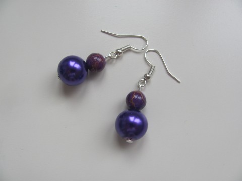 Náušnice fialkové náušnice bižuterie 