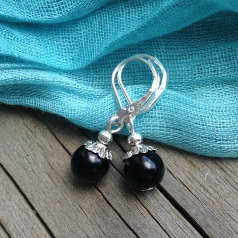 Černé kuličky náušnice černá 