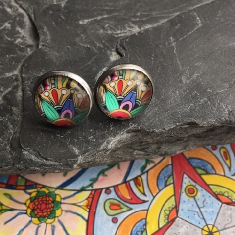 Omalovánky 1 - náušnice S. Steel sklo barevné hravé nerez barvičky omalovánky steel 