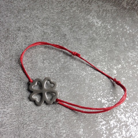 Náramek se čtyřlístkem - S.Steel náramek čtyřlístek štěstí ochranný kabbalah 