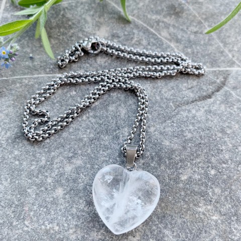 Křišťál - srdíčko přívěsek srdce srdíčko křišťál nerez steel 