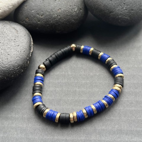 Pružný náramek 10 náramek korálky zlatá barevný duha colours barvičky 