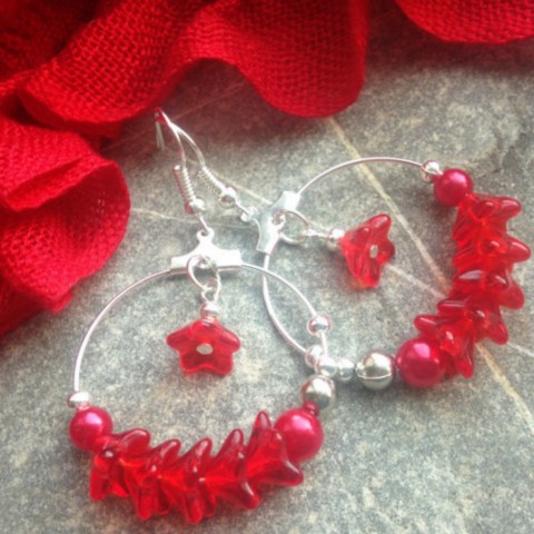 Jahůdky v kruhu náušnice kruhy zvonečky jahůdky 