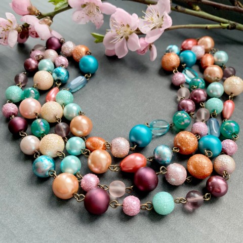 Barevné korále luxusní perly korále sváteční 