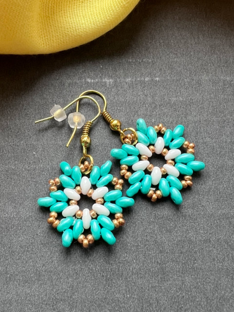 Náušnice tyrkysové hvězdy náušnice zlatá hvězdy preciosa twin 