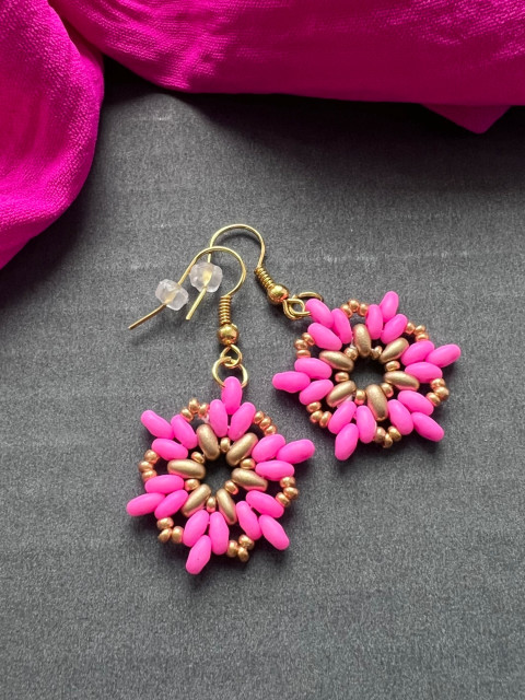 Náušnice růžovo-zlaté hvězdy náušnice zlatá hvězdy preciosa pink magenta twin 