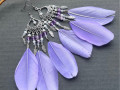 Peříčkové levandulové náušnice