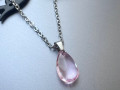 Řetízek s růžovou slzičkou - Steel