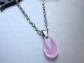 Řetízek s růžovou slzičkou - Steel