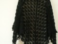 Černý krajkový háčkovaný šátek