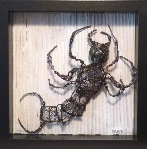 Ofélie čtverec hmyz obraz cín bílá černá cínování brouk rám mazlíček domácí ofélie alergik 