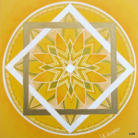 MANDALA ODPUŠTĚNÍ obraz barvy mandala malba žlutá  