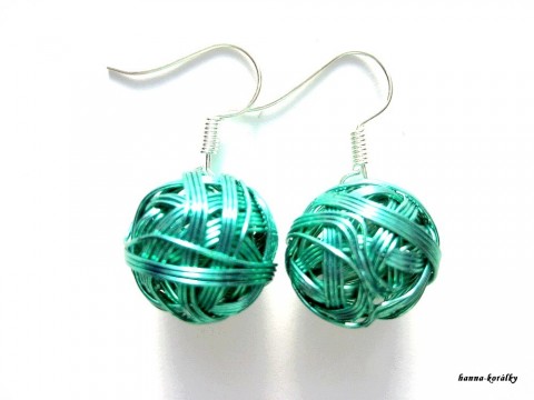 Náušnice zelené drátkované klubíčka náušnice kuličky bižuterní drátkované drátěné 