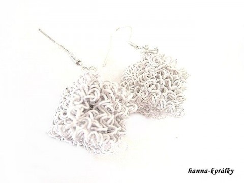 Náušnice bílé drátkované kostky kostičky náušnice kostky bižuterní drátkované drátěné 