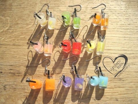 Náušnice - skleničky drink koktejl veselé hravé sranda náušnice kok 