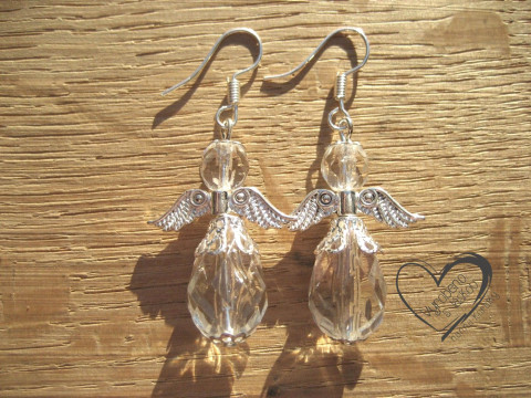 NÁUŠNICE ČIRÝ BÍLÝ ANDĚL - ANDÍLEK náušnice vánoční anděl andílek křídla andělíček andělé andílci andělíčci sváteční andělské 