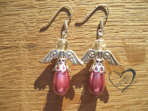 NÁUŠNICE - RŮŽOVÝ ANDĚL - ANDĚLÍČEK náušnice vánoční anděl andílek křídla andělíček andělé andílci andělíčci sváteční andělské 