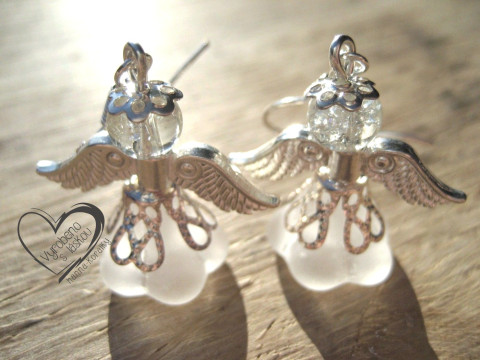 NÁUŠNICE - BÍLÝ ANDĚL - ANDĚLÍČEK náušnice vánoční anděl andílek křídla andělíček andělé andílci andělíčci sváteční andělské 