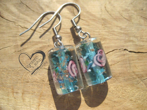 NÁUŠNICE - TYRKYSOVÉ VINUTKY náušnice vinutky perly vinuté perle 