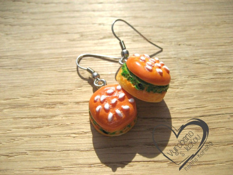 NÁUŠNICE - HAMBURGER veselé hravé sranda náušnice pas 