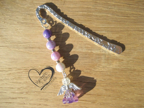 ZÁLOŽKA DO KNIHY - FIALOVÝ ANDĚL záložka knížka anděl čtenář 