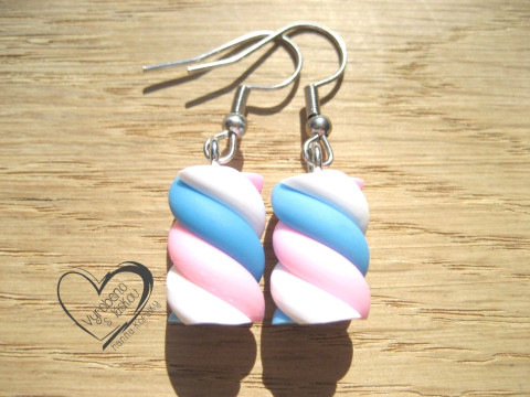 NÁUŠNICE - MARSHMALLOW - modré veselé hravé sranda náušnice 