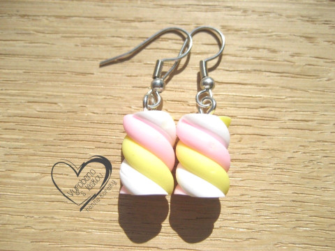 NÁUŠNICE - MARSHMALLOW - žluté veselé hravé sranda náušnice 