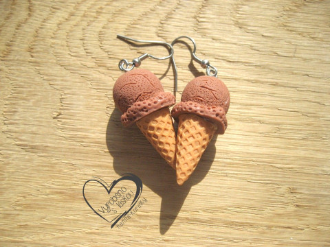 NÁUŠNICE - ZMRZLINA - čokoládová veselé hravé sranda náušnice 