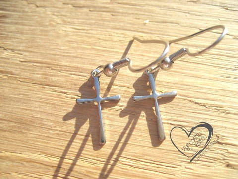 Náušnice - křížek ocel ocel náušnice křížek 