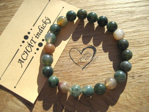 Náramek Achát indický 8mm náramek minerál minerální pro alergiky 