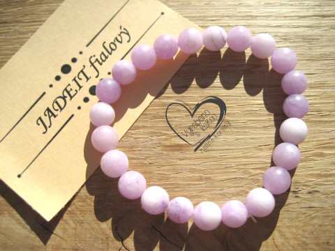 Náramek Jadeit fialový matný 8mm náramek minerál minerální pro alergiky 