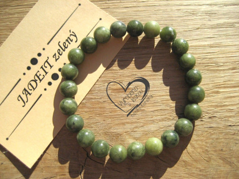 Náramek Jadeit zelený 8mm II. náramek minerál minerální pro alergiky 