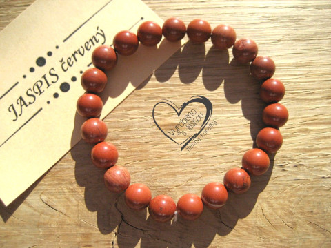 Náramek Jaspis červený 8mm II. náramek minerál minerální pro alergiky 