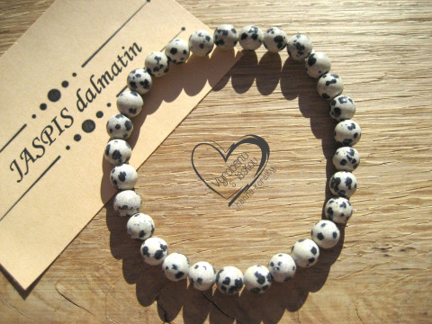 Náramek Jaspis dalmatin 6mm náramek minerál minerální pro alergiky 