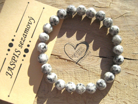 Náramek Jaspis sezamový 8mm náramek minerál minerální pro alergiky 