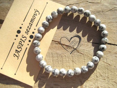 Náramek Jaspis sezamový 6mm náramek minerál minerální pro alergiky 