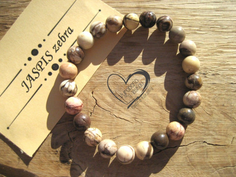 Náramek Jaspis zebra 8mm náramek minerál minerální pro alergiky 